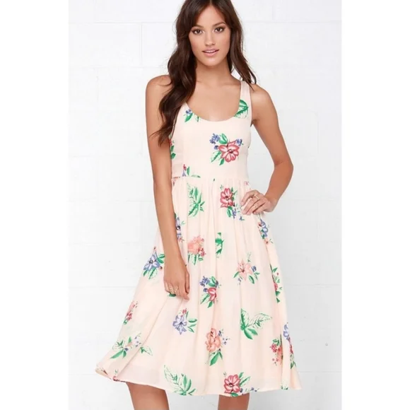 cotton printed midi dress Short Sleeve Cotton Poplin Foliage Print Shirt A Line Midi Dress - SMALL / BROWN